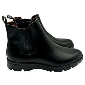 BOC Black Leather Chelsea Boots Women's Ankle Booties‎ Lug Sole Size 10M